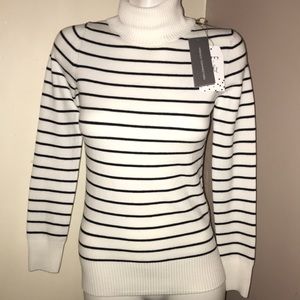 NWT FRENCH CONNECTION S Turtleneck stripe sweater